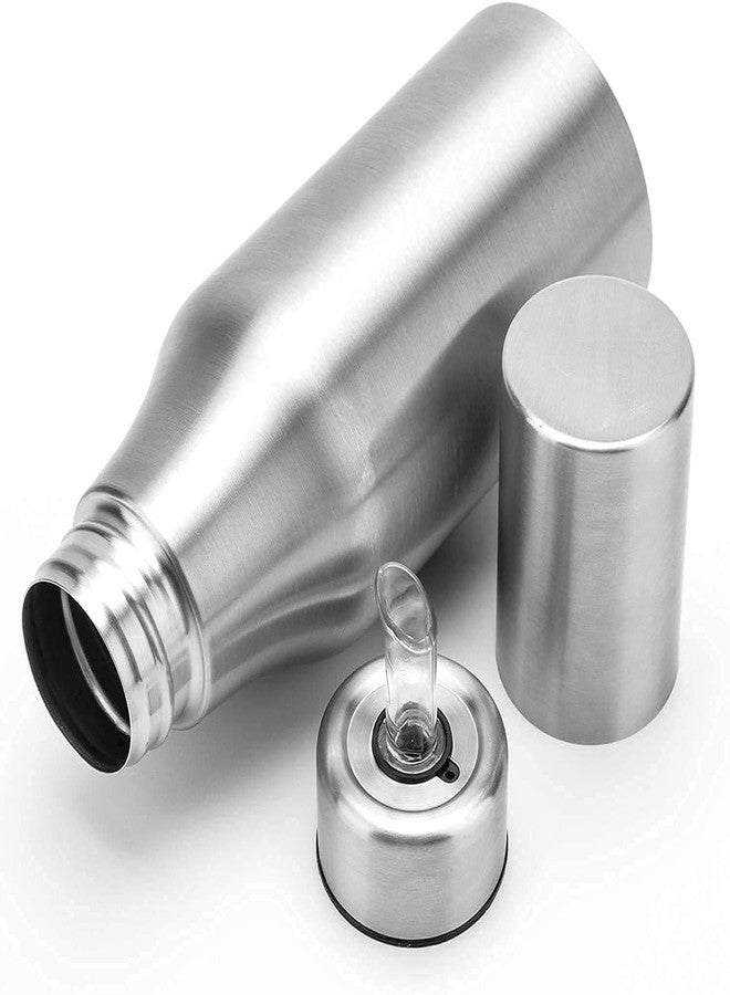 Kriq Home Kitchen Cooking big mouth Oil Dispenser Bottle Stainless Steel Oil Vinegar Pot Nozzle Dust Leak Proof With Return ventilation 1000ML - Image 3